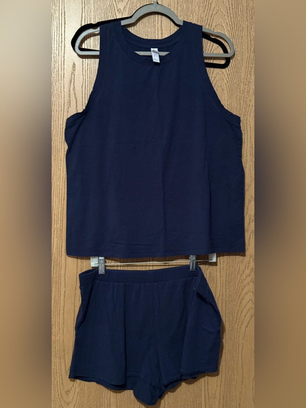 stars above Navy Ribbed Tank & Shorts Sleep Set